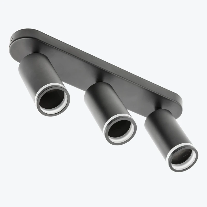 Corp de iluminat SOLIS 55x100mm max 50W 3xGU10 IP20 rotund negru OS-SOL-3GU10-10-1