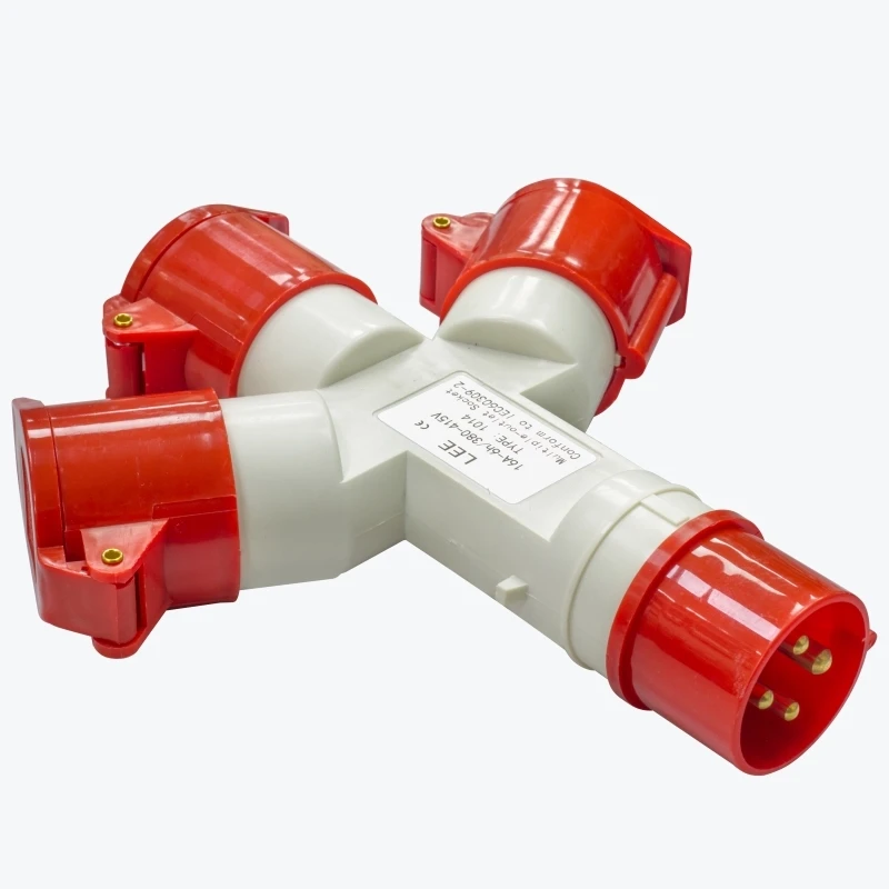 Адаптер трехлучевой 1014 3Х014+214 3P+PE 16A 380В IP44-1