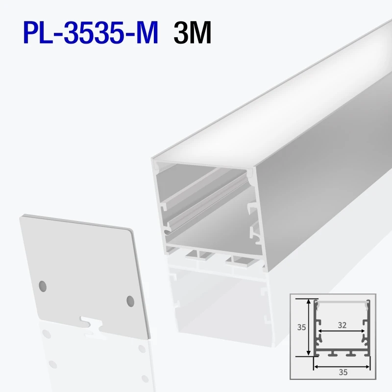 Profil LED PL-3535-M 3m argintiu aplicat-suspendat 35*35mm aluminiu PANLIGHT-1