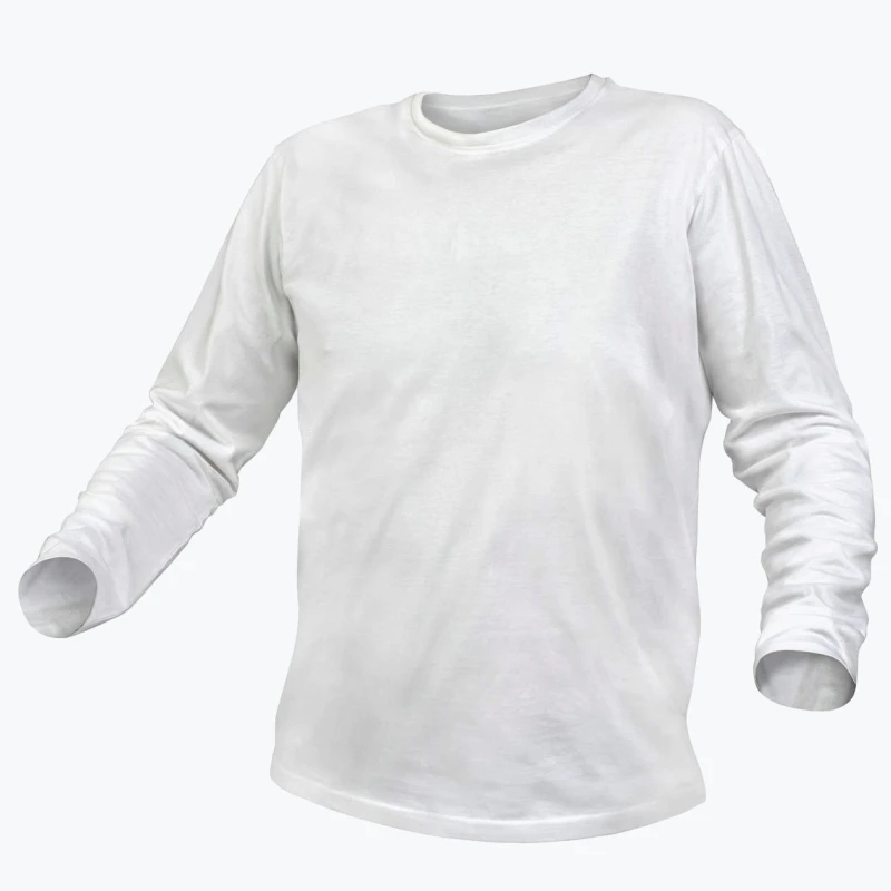 Tricou cu minica lunga alba mar.M 50 HT5K421-M HOEGERT-1