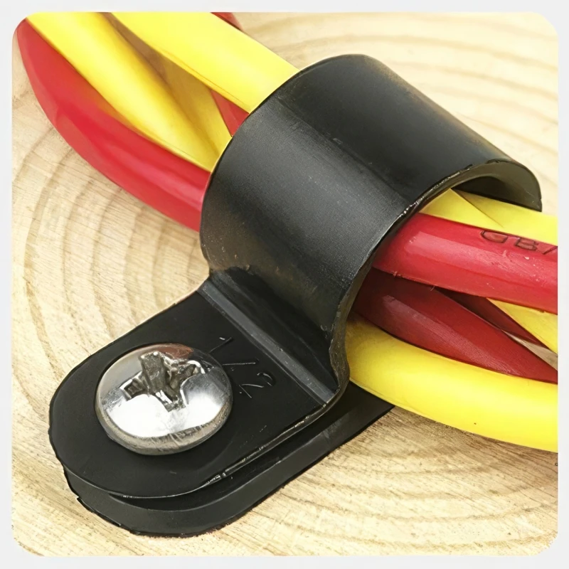 Clemă cu prindere laterală ø7 mm p/u cablu negru nailon 100 buc. PL-3