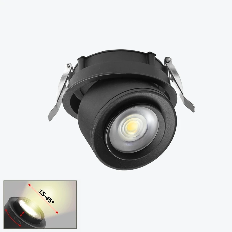 Corp de iluminat LED ZOOM 15-45° incorporabil negru 15W 4000K PL-15PT20CBK-1