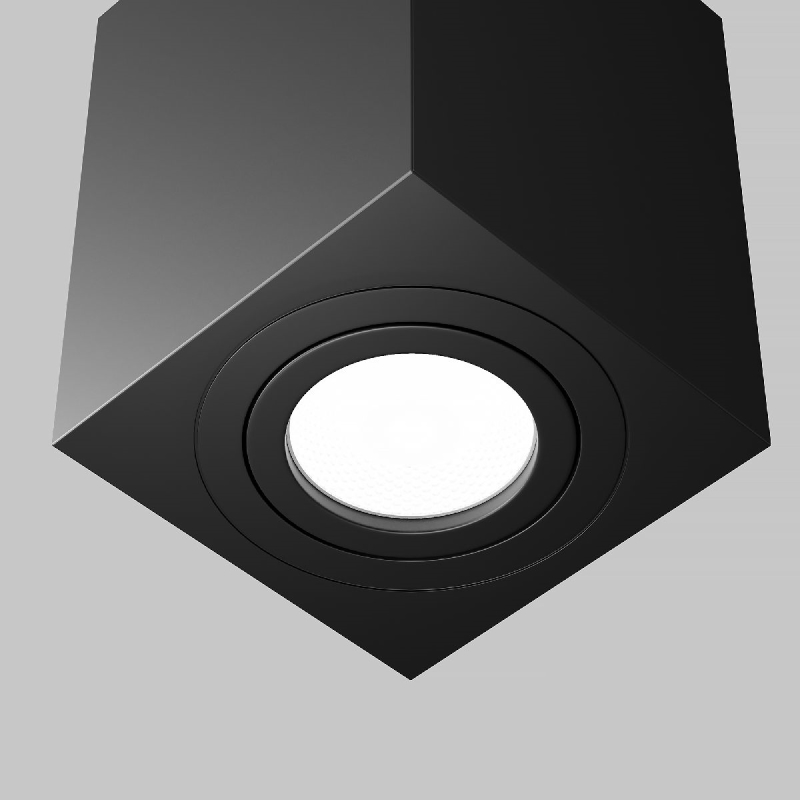 Точечный накладной светильник GU10 квадратный черный 80x80x90mm IP20 PL-23010B-4