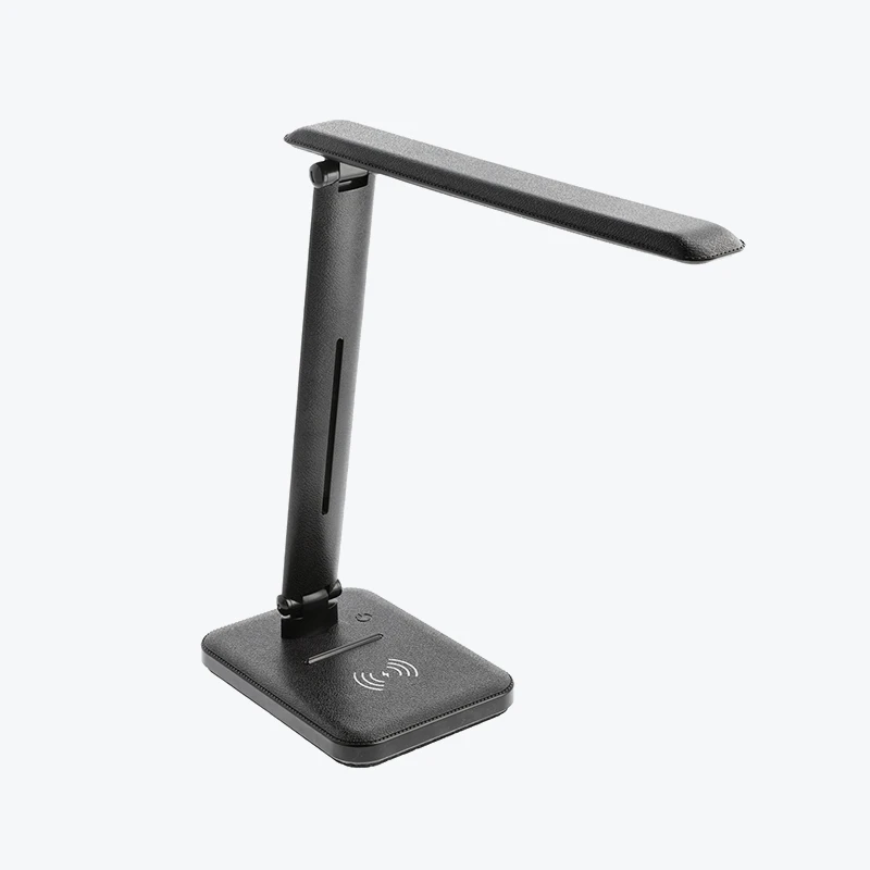 Настольная светодиодная лампа LED IZUKA 6W 400Lm CCT с беспроводной зарядкой+USB черная LB-IZK6WCCT-10-1
