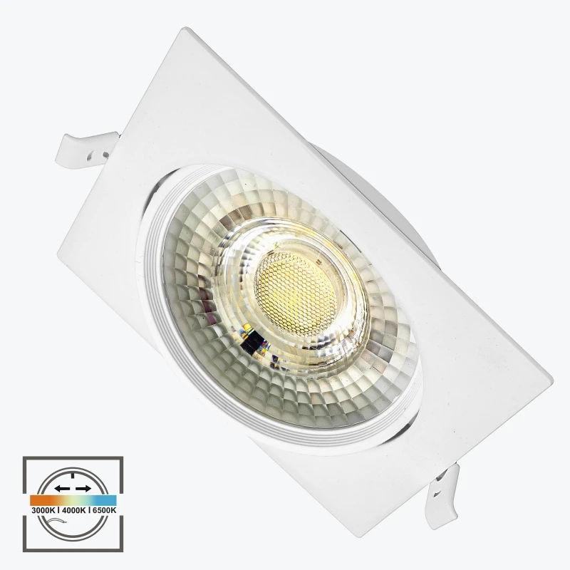 Spot LED 10W 800Lm IP20 patrat alb 3000K/4000K/6500K rotativ incastrat PL-DLS10W-3CCT PANLIGHT-1