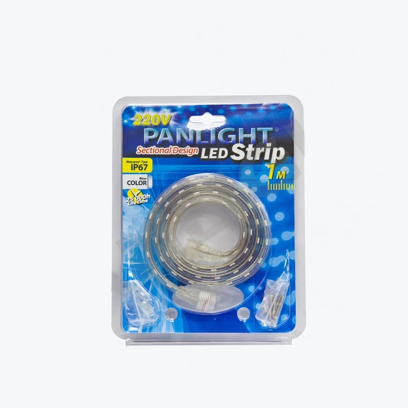Светодиодная лента PL-5050B60B1M-220E 220V SMD5050 14.4 Вт IP67 синий-1