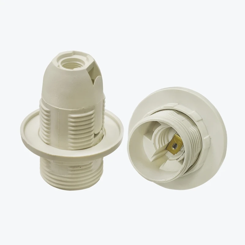 Soclu din plastic cu inel alb E27 LHP-E14-r EKF PROxima-1