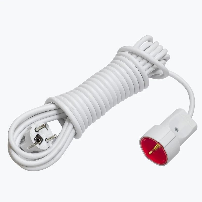 Prelungitor electric 1 priza cu impamantare 10 m alb 77 117 10 AY-KA-1