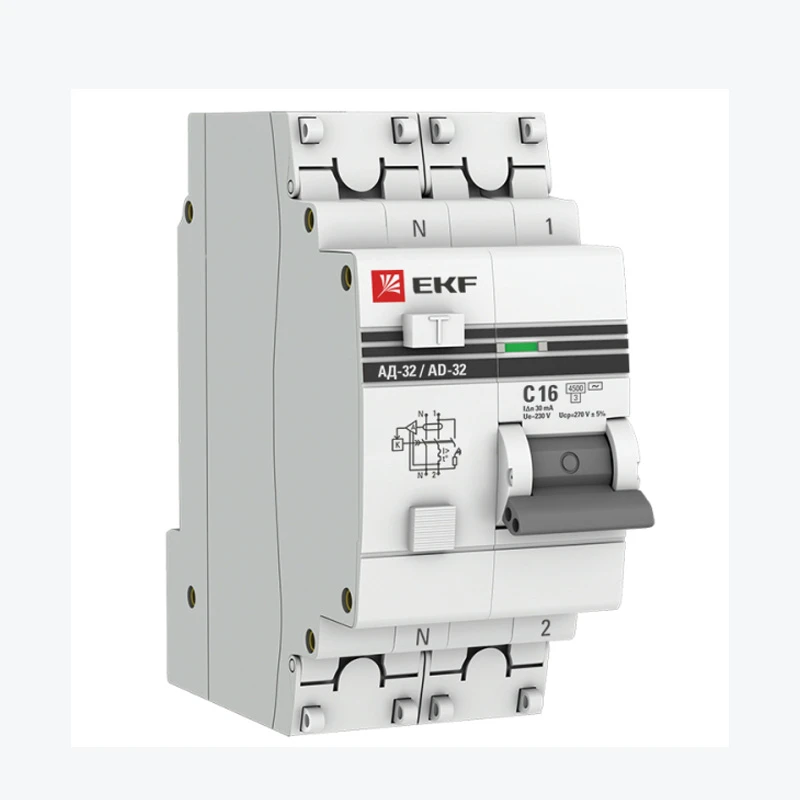 Întrerupator diferential 1P+N 16А/30мА (х-ка C эл. тип AC 270V) 4,5кА АД-32 EKF PROxima-1