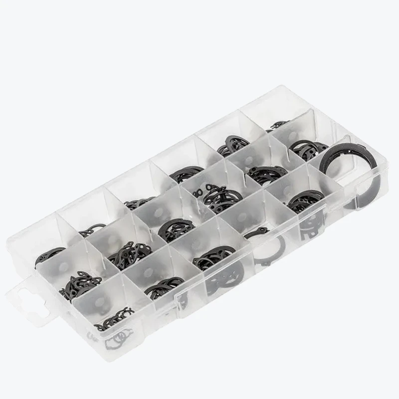 Set 225 inele de siguranta, din otel cu arc, 18 dimensiuni, intre 6-32 HT8G503 HOEGERT-1
