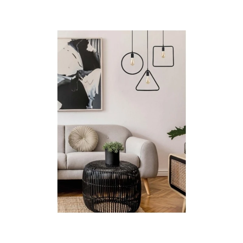 Lustra suspendata FIJA 2805 1xE27 max 40W IP20 d31,5cm negra OS-FI-E27-10-DEC-2