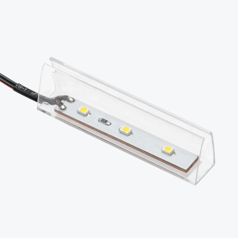 Suport pentru polita LED 8mm 0,25W/12VDC 3 dioade cablu 2m MiniAmp 6500K plastic LD-KLPZB-00N-1