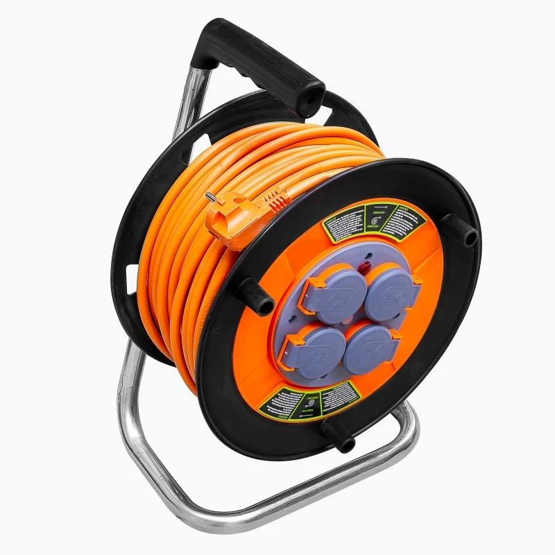 Удлинитель на катушке 4 гнезда 3x1.5 мм² 250V 50 метров  IP44-1