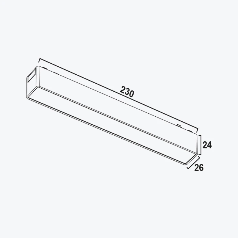 Светильник Linear на магнитную шину черный 10Вт,4000K,DC48V,230MM PANLIGHT ULTRA SLIM PL-10MTB-BK-3