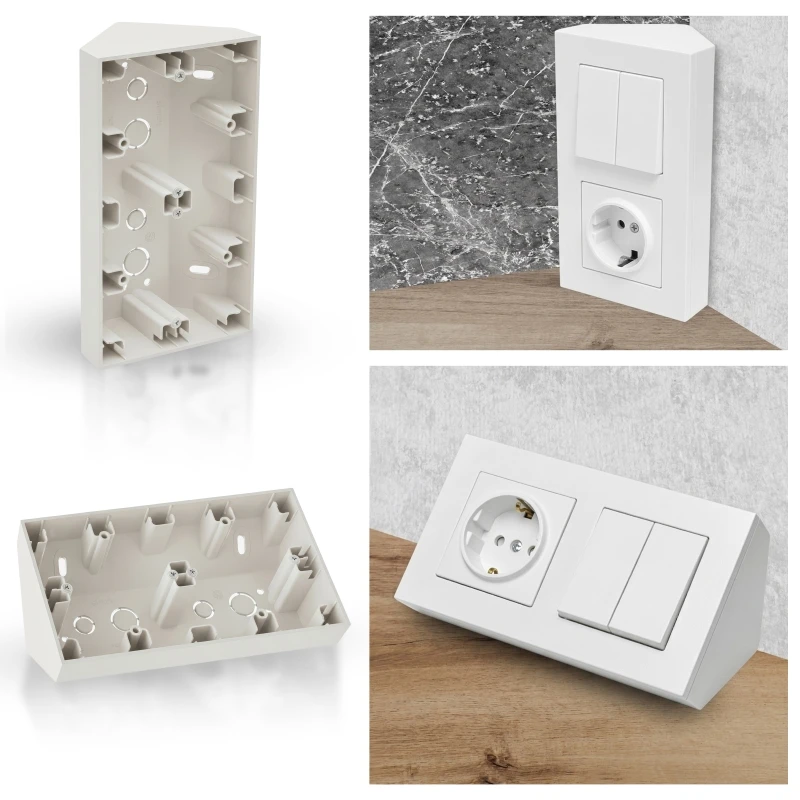 Simon 55 Cutie de montaj aparent 2 post alb mat TPNR2/111-2