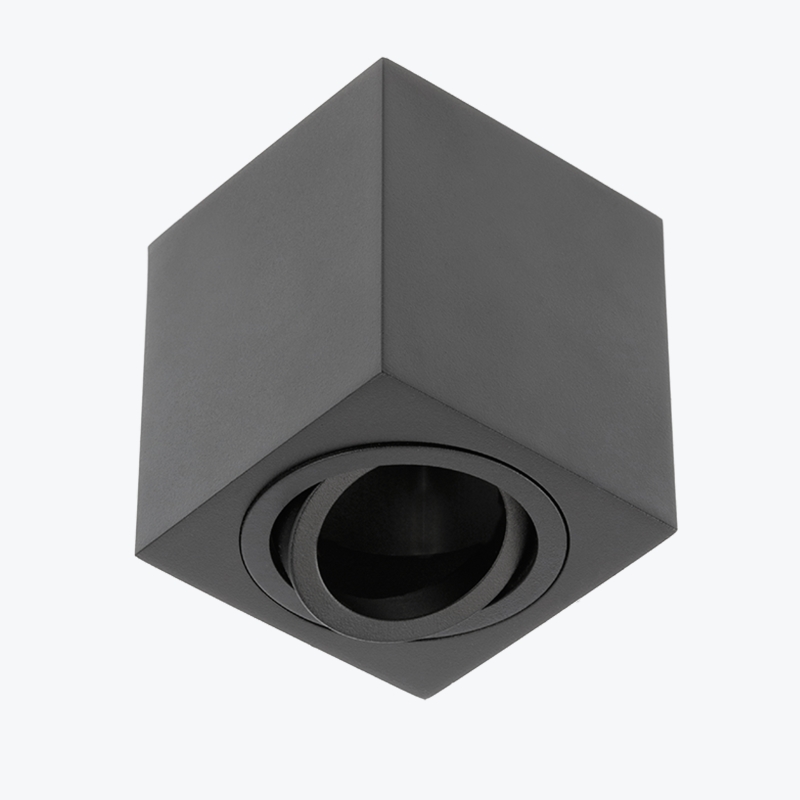 Точечный накладной светильник GU10 квадратный черный 80x80x90mm IP20 PL-23010B-1