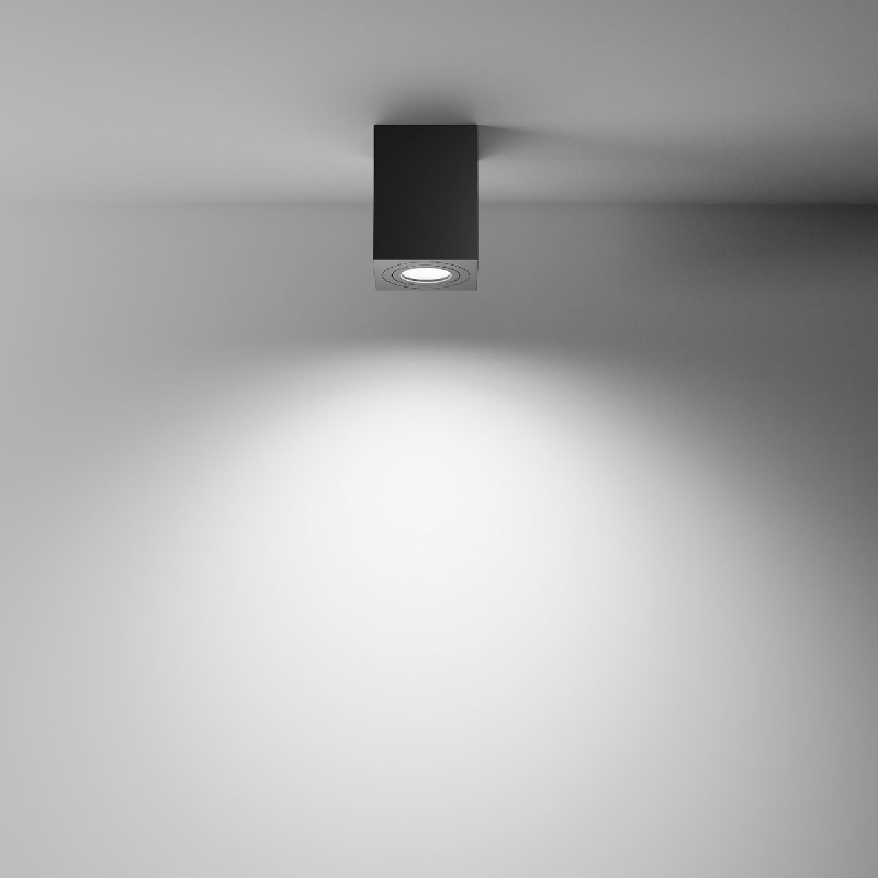Точечный накладной светильник GU10 квадратный черный 80x80x90mm IP20 PL-23010B-2