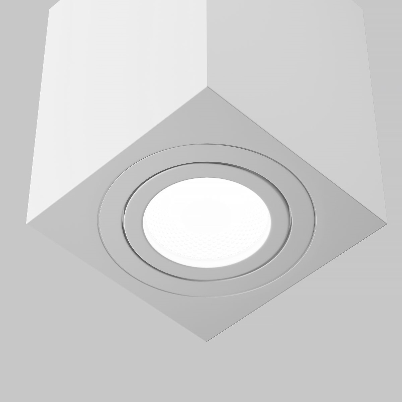 Точечный накладной светильник GU10 квадратный белый 80x80x90mm IP20 PL-23010W-3