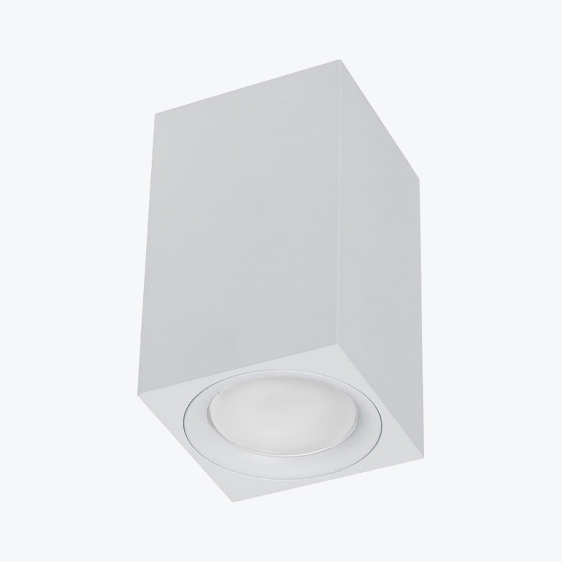 Точечный накладной светильник GU10 квадратный белый 60x100mm IP20 PL-23013W-1