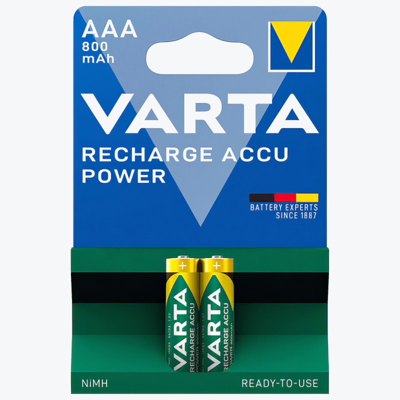 Аккумуляторные батарейки VARTA MICRO RECHARGEABLE ACCU AAA 800 mAh 2 шт.-1