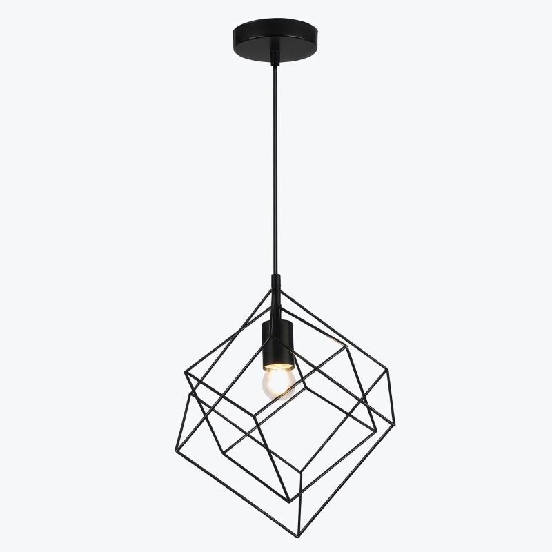 Светильник подвесной ROSA 3437 1*E27 IP20 33cmx33cm черный OS-ROSA-10-DEC-1