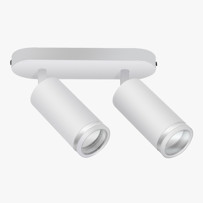 Спот настенно-потолочный поворотный 2XGU10 круглый белый 56x100mm PL-23018W-1