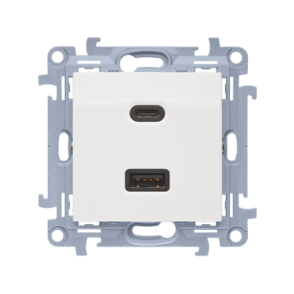 Priza dubla USB, C+A 30W,alba CEC2CA.01/11 SIMON 10-1