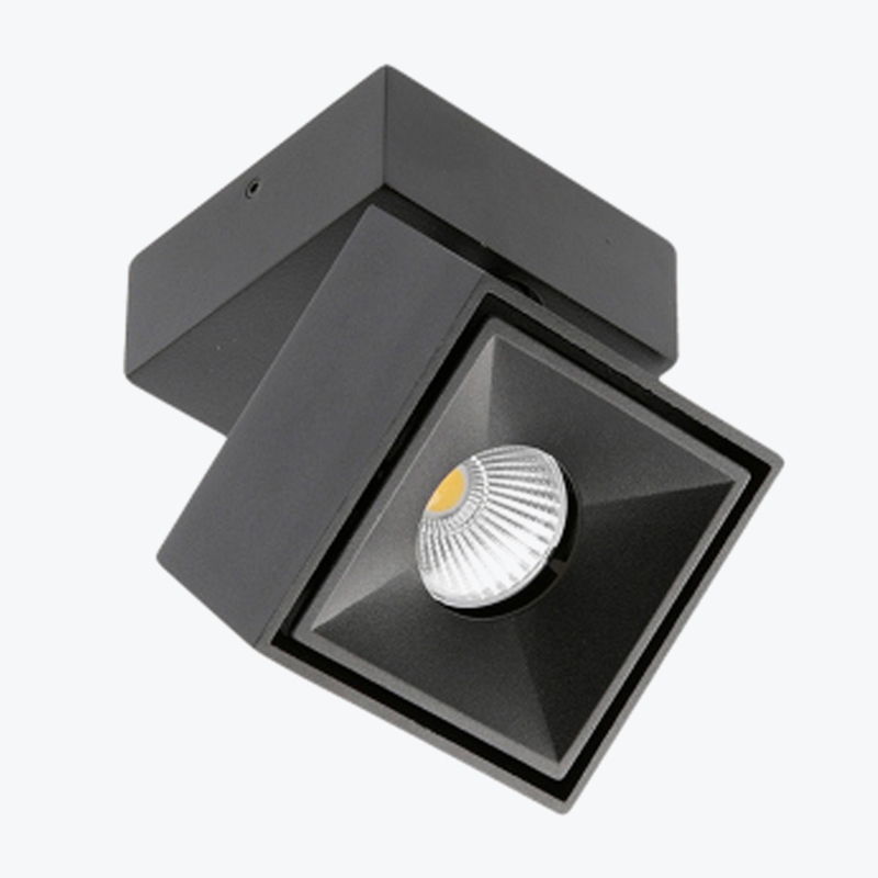 Точечный накладной светодиодный светильник LED 7W 4000K квадратный черный 75x75x84mm PL-23032B-1