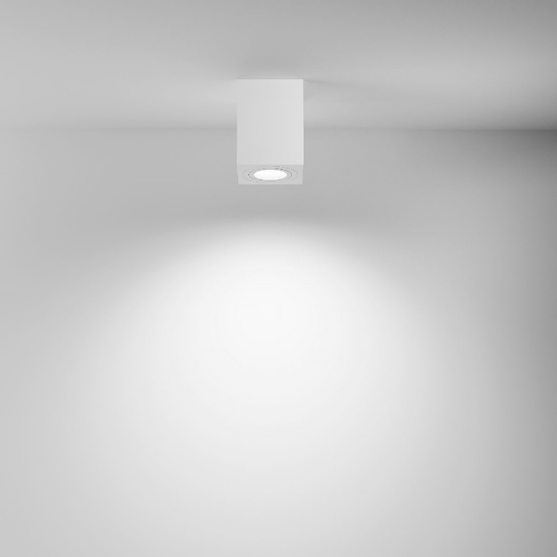 Точечный накладной светильник GU10 квадратный белый 80x80x90mm IP20 PL-23010W-2