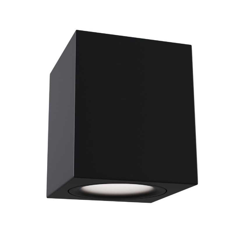 Точечный накладной светильник GU10 квадратный черный 60x100mm IP20 PL-23013B-2