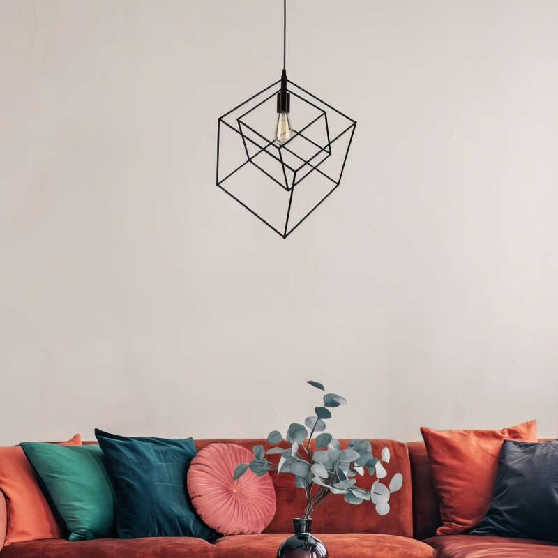 Светильник подвесной ROSA 3437 1*E27 IP20 33cmx33cm черный OS-ROSA-10-DEC-2