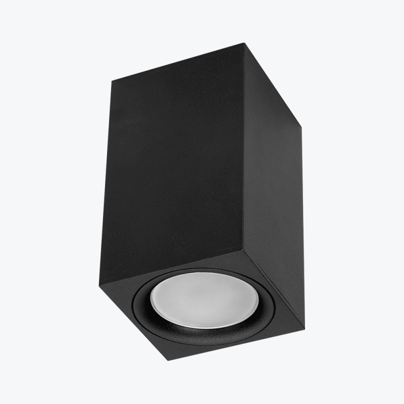 Точечный накладной светильник GU10 квадратный черный 60x100mm IP20 PL-23013B-1