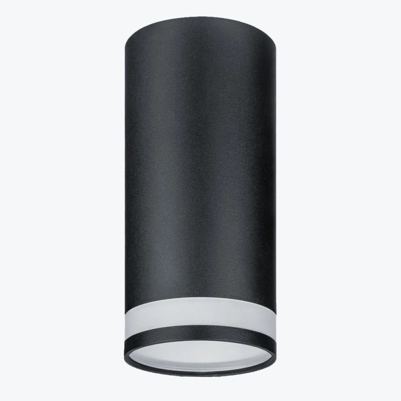 Точечный накладной светильник GU10 круглый черный 56x100mm IP20 PL-23016B-1