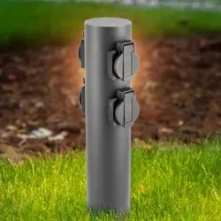 Stâlp de grădină cu 4 prize CORTA-P 36 IP54 SCHUKO max.3500W rotund grafit OS-CORP36G-30-thumb-3