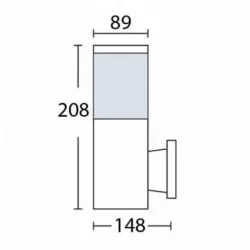 Lampa de gradina pe perete KAVAK-2 negru max.60W IP44 230V E27 075-014-0002