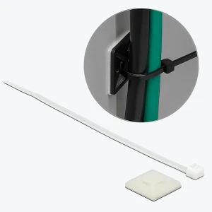 Suport adeziv 20x20mm p/u coliere TM-20W Alb 100buc. nailon PANLIGHT-thumb-3