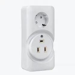Priza euro dubla РШ 32А/16A 250В 2P+PE (CУ) plastic alb AS-250-32/16-O EKF PROxima-thumb-1