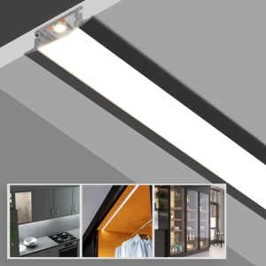 Profil din aluminiu pentru bandă LED interior negru 3m/set 24.7*7mm PL-2507A-BL 3m PANLIGHT