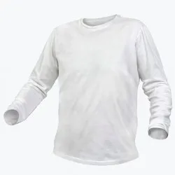 Хлопковая футболка с длинным рукавом белая L (52)-thumb-1