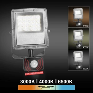 Прожектор LED с датчиком движения PL-FLS20W-3CCT 20W IP65 100lm/W CCT 3000K/4000K/6500K PANLIGHT