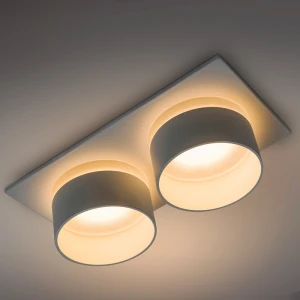 Встраиваемый светильник 2xGU10 квадратный белый 174x92x58mm IP20 PL-234252W-thumb-2