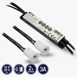 Intrerupator senzor la deschiderea uşii incorporabil cu fir 2 metri cu doi senzori albi 12V DC-36W 24V DC-72W IP20 GTV IXRO IR AE-WBE2-10