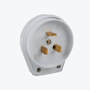 Вилка РШ-ВШ 32А 250В 2P+PE пластиковая белая EKF
