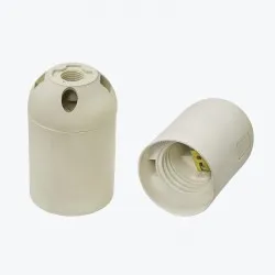 Патрон Е27 пластиковый подвесной термостойкий пластик белый-thumb-1
