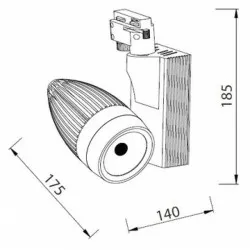 Proiector track cu LED pe sina 2 fire HL831L 33W alb 4200K 018-006-0033