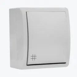 Переключатель одноклавишный крестовой белый IP54 AQUA 1594251-030 SIMON 15