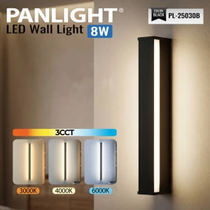 Настенный светильник 8 W 3CCT, бра линейное 30см в черном корпусе IP20 LED 300x36x30mm PL-25030B