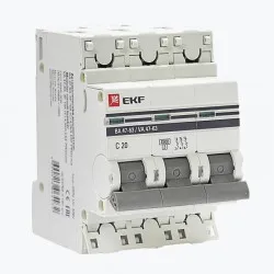 Автоматический выключатель 3P 20А (C) 4,5kA ВА 47-63 EKF PROxima