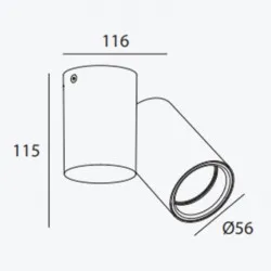 Corp de iluminat LUPO 11.6X5.6X11.5 1xGU10 max 50W IP20 rotund negru OS-LUP-GU10-10