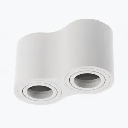 Corp de iluminat aluminiu AVEIRO DUO BIS max 20W*2 160X80X90mm IP20 rotund alb OS-AVB80160OK2-10